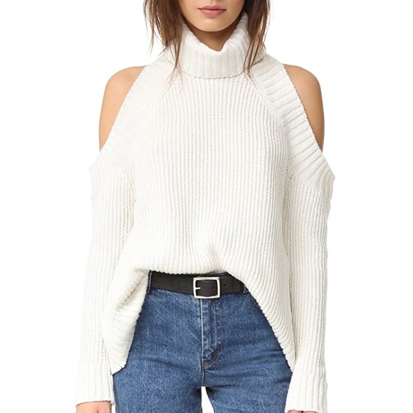 J.O.A. Sweaters - J.O.A. Cold Shoulder Turtleneck Sweater